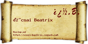 Ócsai Beatrix névjegykártya